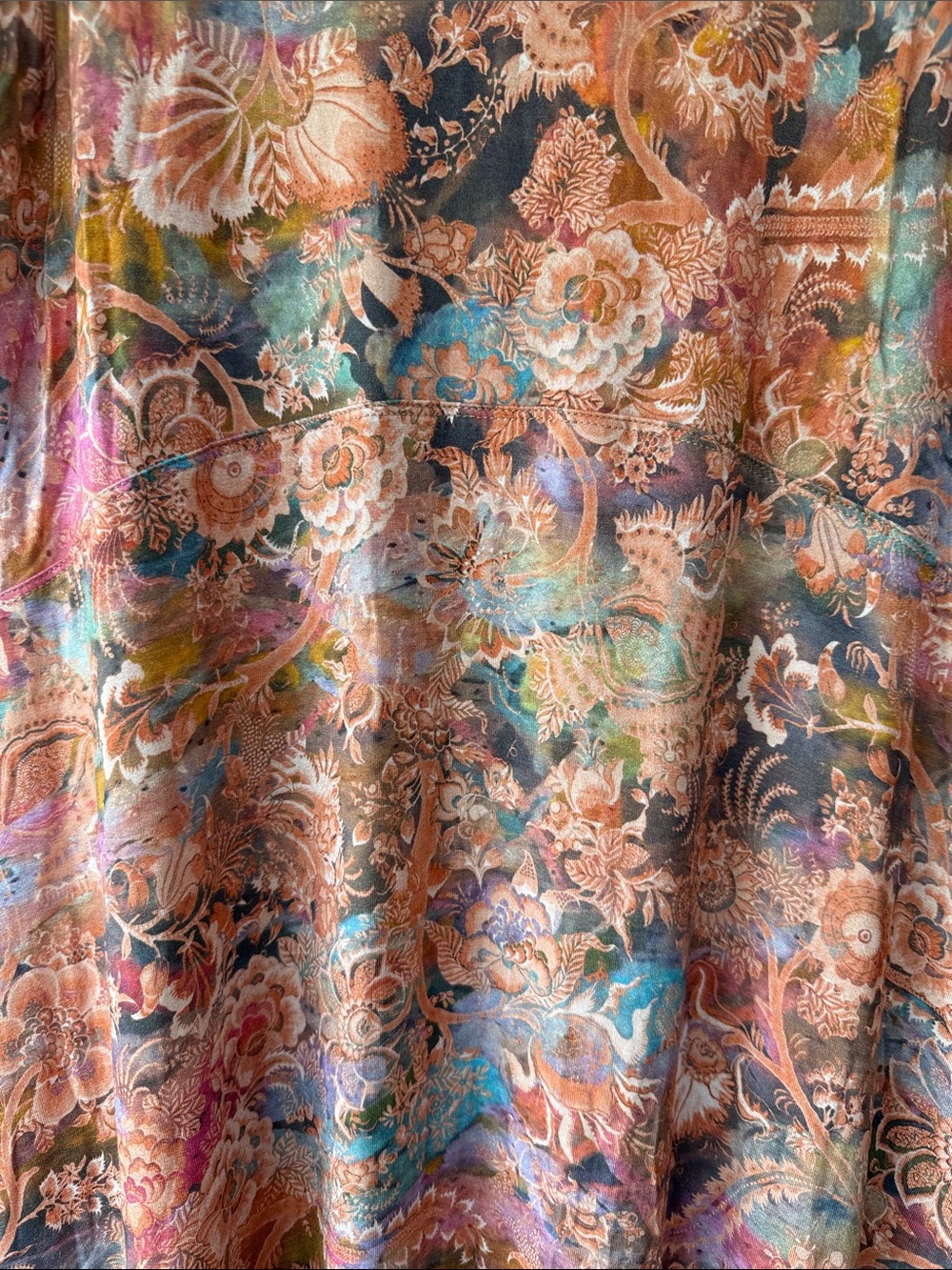 Peruvian Connection Solange Sleeveless Midi Multicolor Floral Print Dress Sz M - Picture 3 of 6